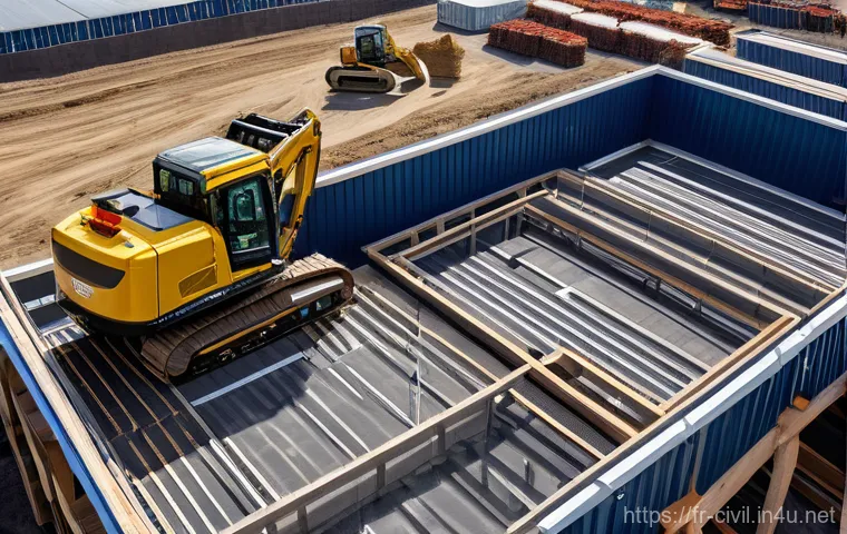 토목공학의 주요 환경 영향 평가 사례 - A vibrant and innovative European civil engineering construction site, bustling with activity, showc...