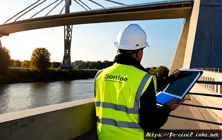 토목공학 관련 최신 기술 동향 - Photorealistic civil engineering innovation scene in a modern French urban district, senior engineer...